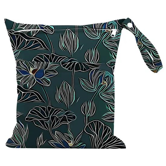 New Waterproof Multifunctional Baby Diaper Bag Reusable Fashion Printed Wet and Dry Bag Washable Mommy Storage Travel Diaper Bag 